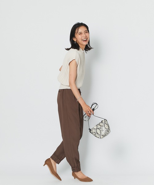 RIVE DROITE（リヴドロワ）の「カジュアルにもキレイめにも使える　クールタッチUVプリーツフレンチニット（ニット/セーター・レディース・ベージュ系その他/ボルドー/ブラウン/ネイビー・FREE）」の10枚目の写真