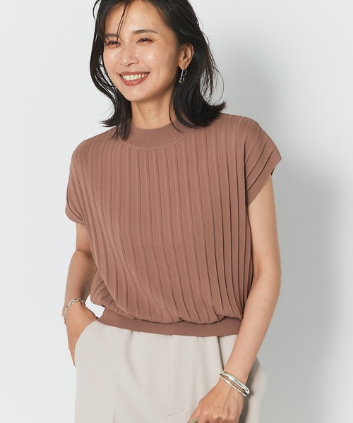 RIVE DROITE（リヴドロワ）の「カジュアルにもキレイめにも使える　クールタッチUVプリーツフレンチニット（ニット/セーター・レディース・ベージュ系その他/ボルドー/ブラウン/ネイビー・FREE）」の14枚目の写真