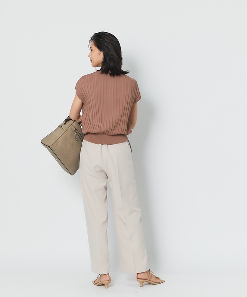 RIVE DROITE（リヴドロワ）の「カジュアルにもキレイめにも使える　クールタッチUVプリーツフレンチニット（ニット/セーター・レディース・ベージュ系その他/ボルドー/ブラウン/ネイビー・FREE）」の11枚目の写真