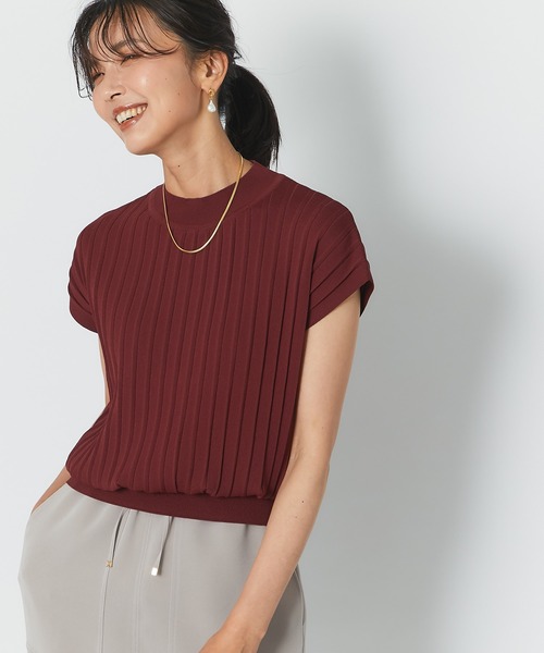 RIVE DROITE（リヴドロワ）の「カジュアルにもキレイめにも使える　クールタッチUVプリーツフレンチニット（ニット/セーター・レディース・ベージュ系その他/ボルドー/ブラウン/ネイビー・FREE）」の12枚目の写真