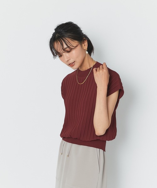 RIVE DROITE（リヴドロワ）の「カジュアルにもキレイめにも使える　クールタッチUVプリーツフレンチニット（ニット/セーター・レディース・ベージュ系その他/ボルドー/ブラウン/ネイビー・FREE）」の20枚目の写真