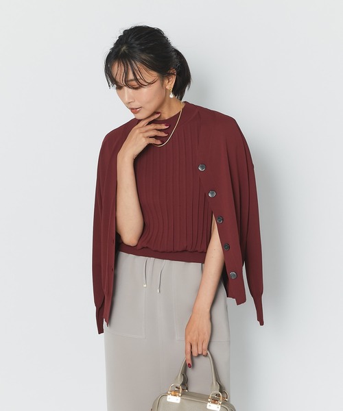 RIVE DROITE（リヴドロワ）の「カジュアルにもキレイめにも使える　クールタッチUVプリーツフレンチニット（ニット/セーター・レディース・ベージュ系その他/ボルドー/ブラウン/ネイビー・FREE）」の21枚目の写真