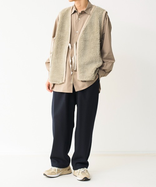 Blanc YM(ブランワイエム)の「Blanc YM ブランワイエム / Milled Wool Wide Pants ミルドウール 2タックパンツ バルーンパンツ イージーパンツ(セットアップ) / BL-21A-MWWP(その他パンツ・メンズ・グレー/ネイビー・MEDIUM/SMALL)」の14枚目の写真