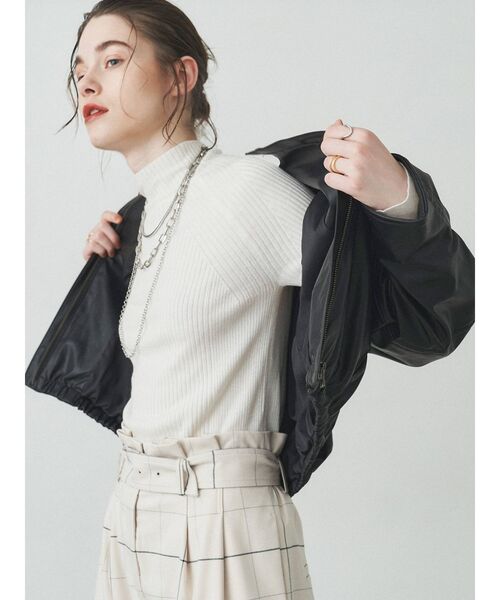 ELENDEEK（エレンディーク）の「ハイネックリブニット（ニット/セーター・レディース・ブラック/パープル/オフホワイト/ライトグリーン・FREE）」の10枚目の写真