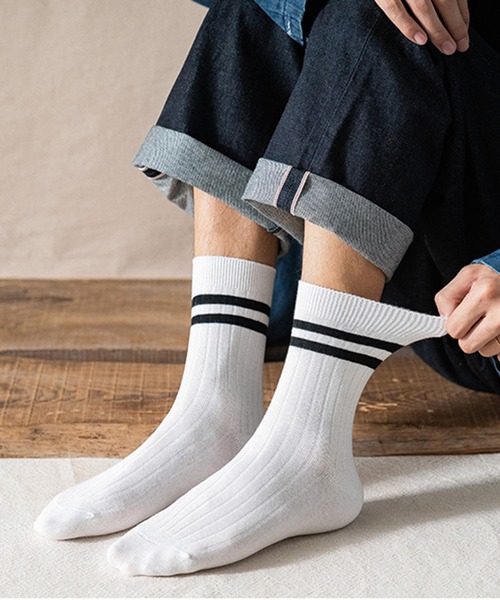 「kakko」(カッコ)の「メンズ ラインソックス靴下(ソックス/靴下・メンズ・A/B/C/D/E/F/G/H・FREE)」の18枚目の写真