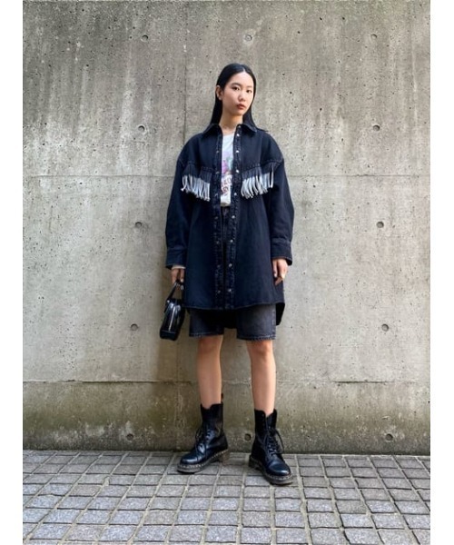 MOUSSY（マウジー）の「FRINGE DENIM SHIRT ドレス（ワンピース・レディース・ブルー/ブラック・FREE）」の19枚目の写真
