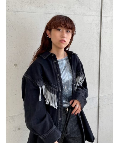 MOUSSY（マウジー）の「FRINGE DENIM SHIRT ドレス（ワンピース・レディース・ブルー/ブラック・FREE）」の20枚目の写真