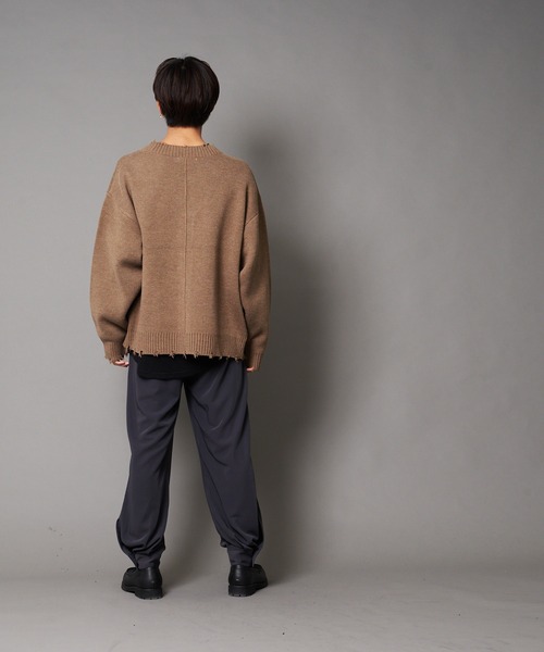 UNIIT（ユニット）の「【UNIIT/ユニット】ダメージニットルーズビッグシルエットカーディガン（カーディガン/ボレロ・メンズ・ダークグリーン/ベージュ/グリーン/杢グレー・SMALL/MEDIUM/LARGE）」の6枚目の写真