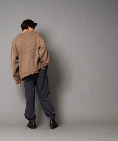 UNIIT（ユニット）の「【UNIIT/ユニット】ダメージニットルーズビッグシルエットカーディガン（カーディガン/ボレロ・メンズ・ダークグリーン/ベージュ/グリーン/杢グレー・SMALL/MEDIUM/LARGE）」の8枚目の写真