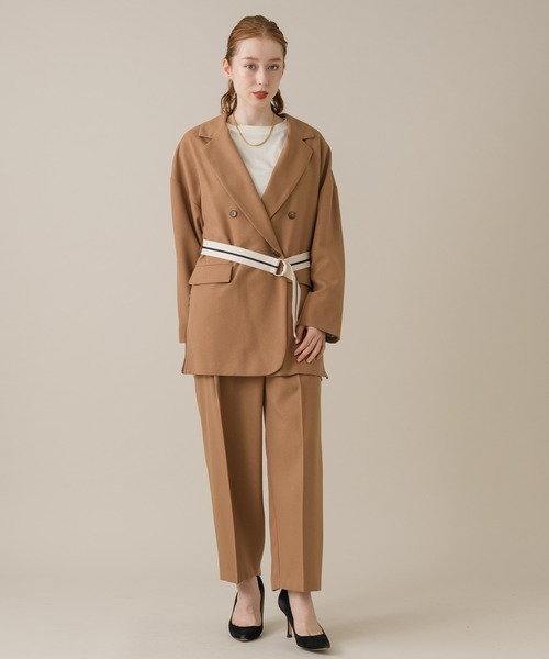 La SRIC（ラスリック）の「La SRIC サイドベルト付ジャケット（テーラードジャケット・レディース・ブラック/キャメル・FREE）」の10枚目の写真