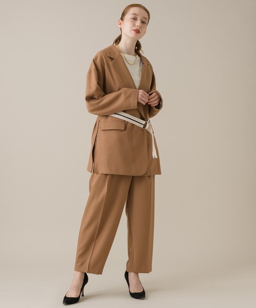 La SRIC（ラスリック）の「La SRIC サイドベルト付ジャケット（テーラードジャケット・レディース・ブラック/キャメル・FREE）」の8枚目の写真