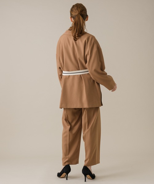 La SRIC（ラスリック）の「La SRIC サイドベルト付ジャケット（テーラードジャケット・レディース・ブラック/キャメル・FREE）」の3枚目の写真