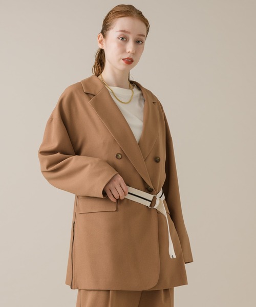 La SRIC（ラスリック）の「La SRIC サイドベルト付ジャケット（テーラードジャケット・レディース・ブラック/キャメル・FREE）」の18枚目の写真