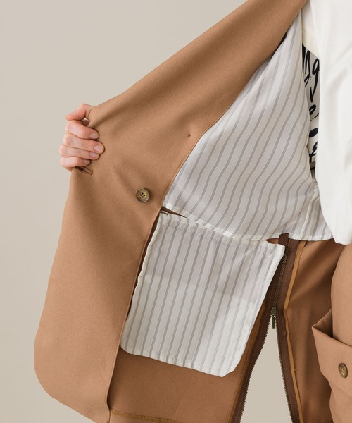 La SRIC（ラスリック）の「La SRIC サイドベルト付ジャケット（テーラードジャケット・レディース・ブラック/キャメル・FREE）」の9枚目の写真