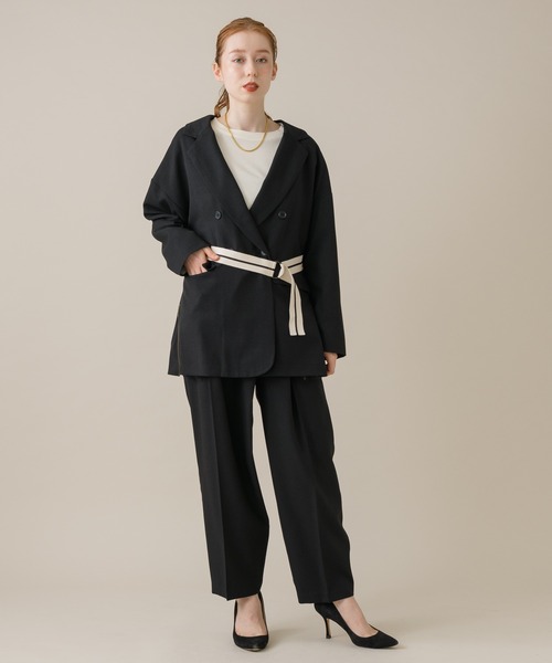 La SRIC（ラスリック）の「La SRIC サイドベルト付ジャケット（テーラードジャケット・レディース・ブラック/キャメル・FREE）」の20枚目の写真