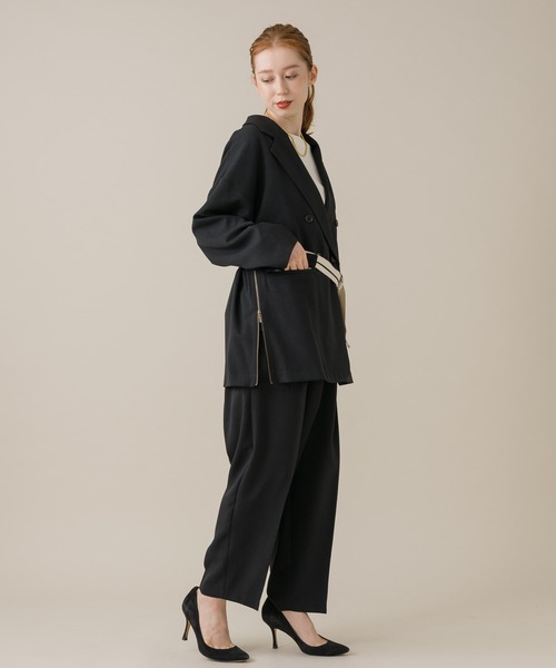 La SRIC（ラスリック）の「La SRIC サイドベルト付ジャケット（テーラードジャケット・レディース・ブラック/キャメル・FREE）」の13枚目の写真