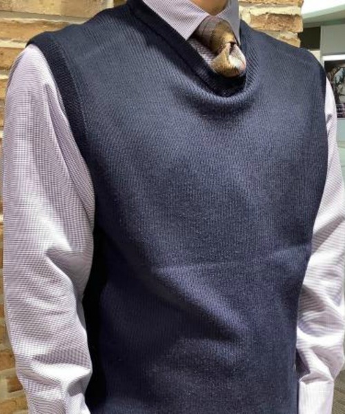 Pitta Re:)（ピッタリ）の「Vネックニットベスト（ベスト・メンズ・チャコールグレー/ネイビー・LL/S/M/L）」の15枚目の写真