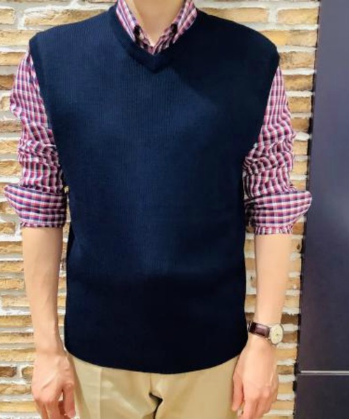 Pitta Re:)（ピッタリ）の「Vネックニットベスト（ベスト・メンズ・チャコールグレー/ネイビー・LL/S/M/L）」の18枚目の写真