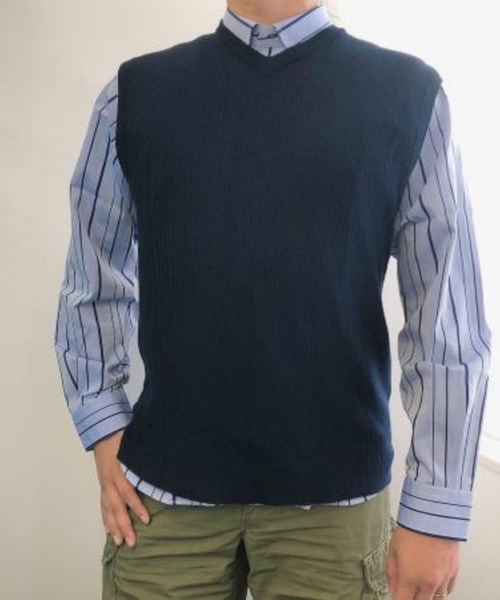 Pitta Re:)（ピッタリ）の「Vネックニットベスト（ベスト・メンズ・チャコールグレー/ネイビー・LL/S/M/L）」の20枚目の写真