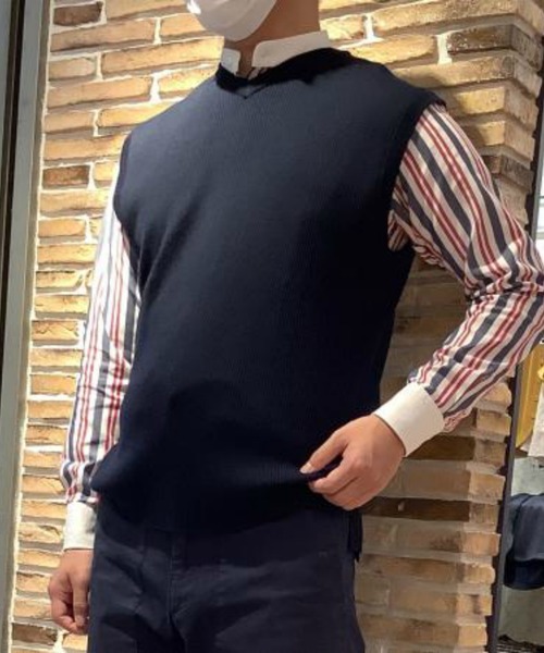 Pitta Re:)（ピッタリ）の「Vネックニットベスト（ベスト・メンズ・チャコールグレー/ネイビー・LL/S/M/L）」の19枚目の写真