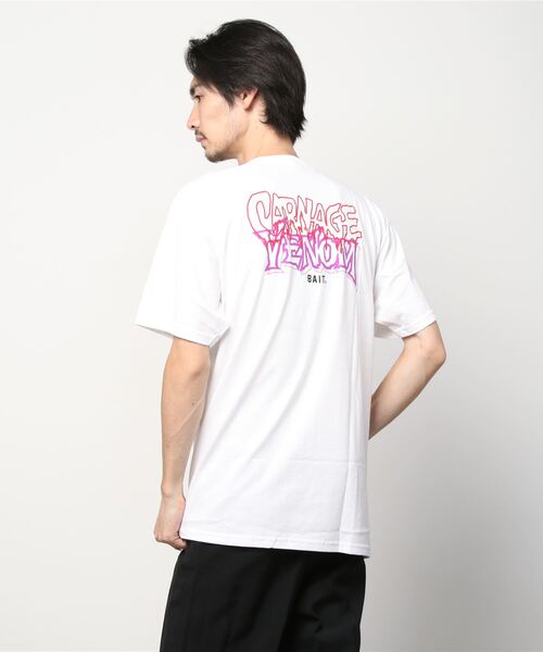BAIT（ベイト）の「【2109_MRV】VENOM VS CARNAGE FACEOFF TEE 216-MRV-TEE-007（Tシャツ/カットソー・メンズ・ホワイト/ブラック・MEDIUM/LARGE/X-LARGE/XX-LARGE）」の9枚目の写真