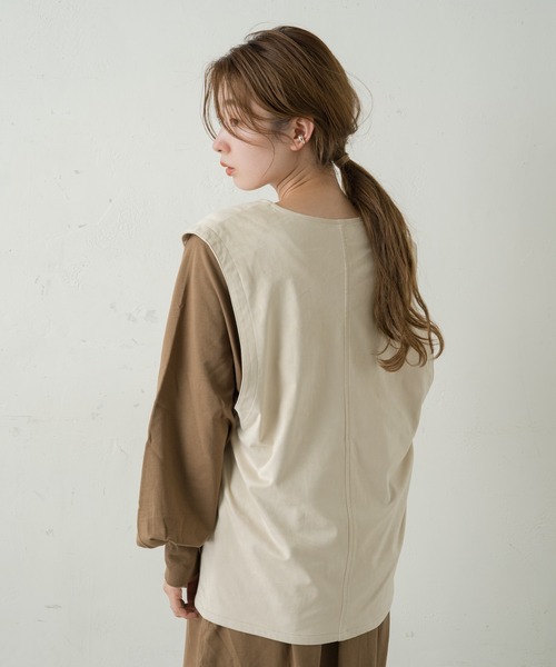 Kastane(カスタネ)の「【SETUP対応】SETUPミリタリーベスト(ベスト・レディース・カーキ/アイボリー・FREE)」の6枚目の写真