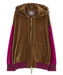 ベルベットベロアパーカー　vivienne westwood ワンポイントORB ベロアパーカー(ブラック)（メンズ