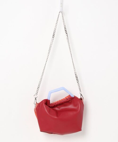 MADEMOISELLE ROPE'(マドモアゼル ロペ)の「【HVISK】JOLLY 2トーンハンドバッグ(ハンドバッグ・レディース・レッド・FREE)」の4枚目の写真