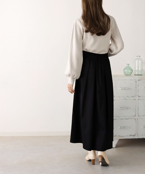 cheriella(シェリエラ)の「【cheriella】洗えるもちもちショルダータックリブニット(ニット/セーター・レディース・ブラック/ベージュ/パープル/グリーン/アイボリー・M)」の10枚目の写真