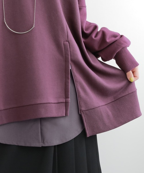 osharewalker（オシャレウォーカー）の「【廃盤】『シャツ切り替え裏起毛インナーカットソー』（Tシャツ/カットソー・レディース・ブラック/ネイビー/グレー/オフホワイト/ブラック×ホワイト・LL/M/L）」の4枚目の写真