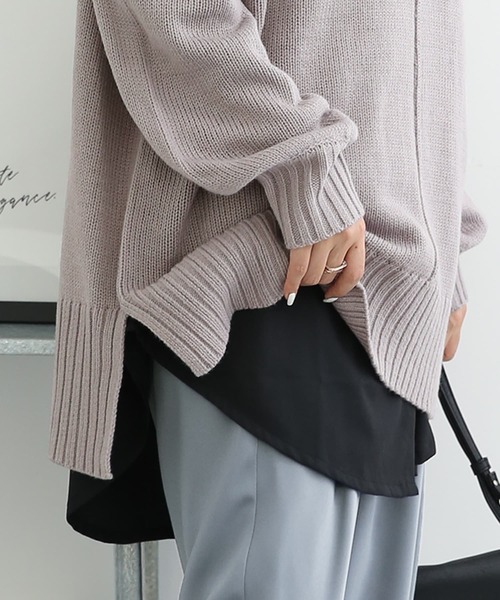 osharewalker（オシャレウォーカー）の「【廃盤】『シャツ切り替え裏起毛インナーカットソー』（Tシャツ/カットソー・レディース・ブラック/ネイビー/グレー/オフホワイト/ブラック×ホワイト・LL/M/L）」の13枚目の写真