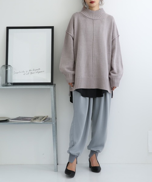 osharewalker（オシャレウォーカー）の「【廃盤】『シャツ切り替え裏起毛インナーカットソー』（Tシャツ/カットソー・レディース・ブラック/ネイビー/グレー/オフホワイト/ブラック×ホワイト・LL/M/L）」の15枚目の写真