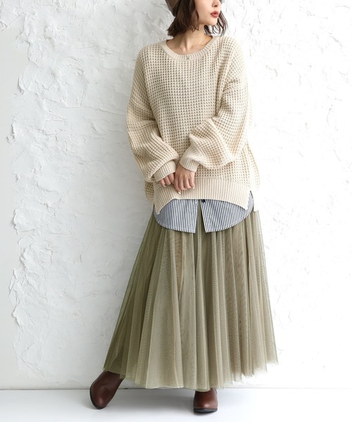 osharewalker（オシャレウォーカー）の「【廃盤】『シャツ切り替え裏起毛インナーカットソー』（Tシャツ/カットソー・レディース・ブラック/ネイビー/グレー/オフホワイト/ブラック×ホワイト・LL/M/L）」の18枚目の写真