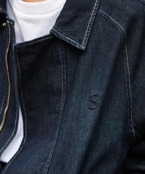 SUPERTHANKS（スーパーサンクス）の「オーバーサイズビッグシルエットデニムブルゾン(ユニセックス)（ブルゾン・メンズ・インディゴブルー/ブルー/ブラック・M/S/L）」の10枚目の写真