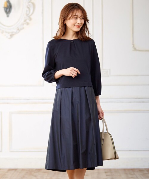 洗える Uvカット 接触冷感 形状記憶 ブロッキングタック ワンピース ワンピース J Press Ladies J プレス レディス のファッション通販 Zozotown