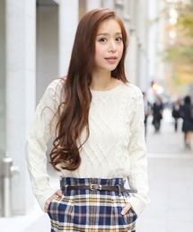 Heather | ケーブルポンポンニット　558785(ニット/セーター)