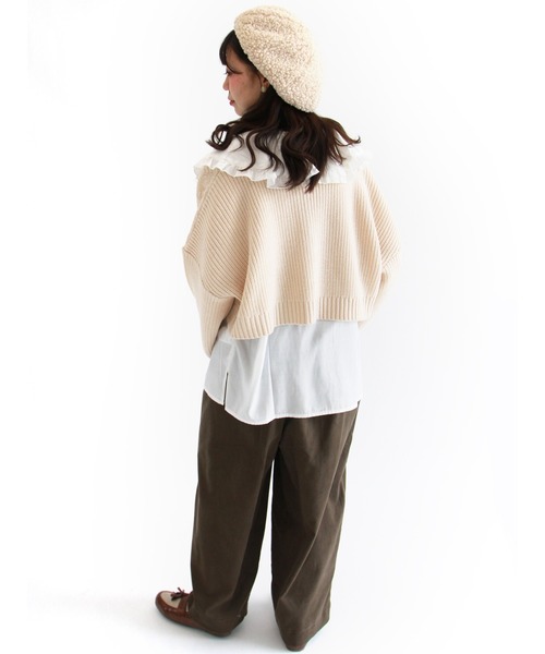 ehka sopo（エヘカソポ）の「ラッフルチュニックブラウス（シャツ/ブラウス・レディース・ブラック/ベージュ/オフホワイト/キナリ・ﾌﾘ-）」の9枚目の写真