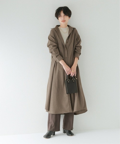 JOURNAL STANDARD relume(ジャーナルスタンダード レリューム)の「ウォッシャブルAラインシャツワンピース◆(ワンピース・レディース・ブラウン系その他/グレー・38/36)」の14枚目の写真