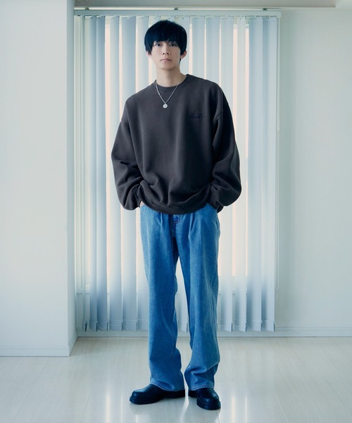 re_k by JUNRED(レクバイジュンレッド)の「re_k by JUNRed / レングスが選べるワンタックワイドデニムパンツ(デニムパンツ・メンズ・ブラック/ブルー・S/M/L/S1/M1/L1)」の4枚目の写真