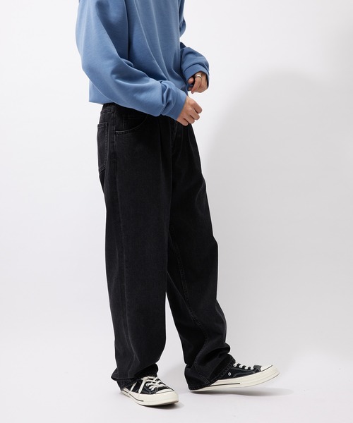 re_k by JUNRED(レクバイジュンレッド)の「re_k by JUNRed / レングスが選べるワンタックワイドデニムパンツ(デニムパンツ・メンズ・ブラック/ブルー・S/M/L/S1/M1/L1)」の17枚目の写真