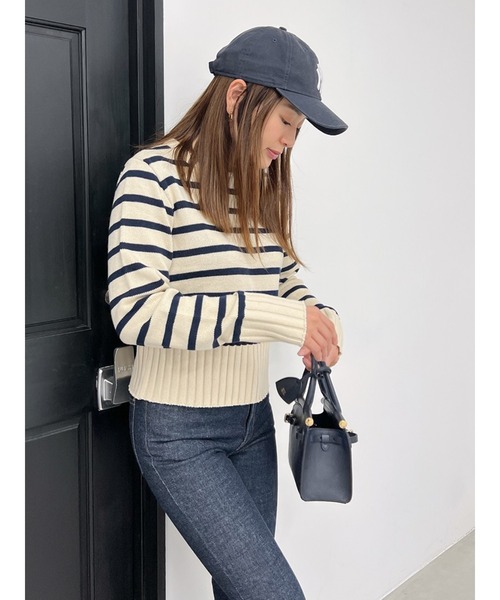 Vicente（ヴィセンテ）の「marine knit（ニット/セーター・レディース・ベージュ/ネイビー・FREE）」の7枚目の写真