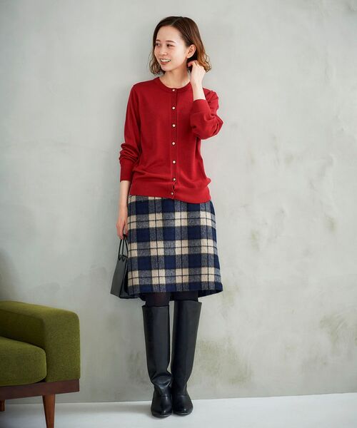 le.coeur blanc(ルクールブラン)の「シャギーチェックスカート(スカート・レディース・ベージュ系その他2/ブラウン系その他2・38/36)」の3枚目の写真