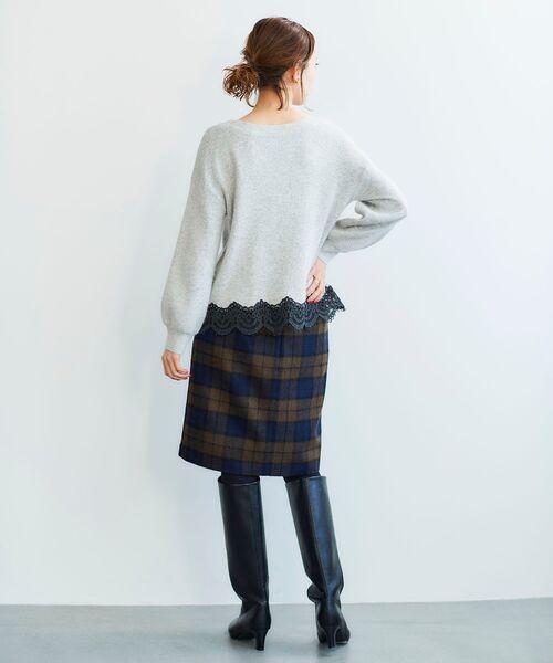 le.coeur blanc(ルクールブラン)の「シャギーチェックスカート(スカート・レディース・ベージュ系その他2/ブラウン系その他2・38/36)」の11枚目の写真