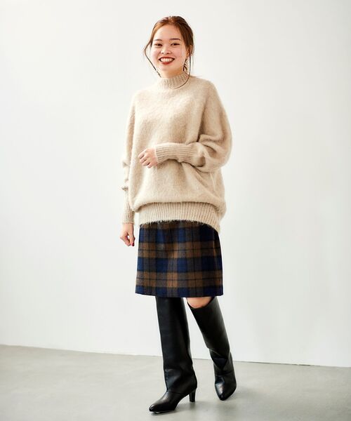 le.coeur blanc(ルクールブラン)の「シャギーチェックスカート(スカート・レディース・ベージュ系その他2/ブラウン系その他2・38/36)」の12枚目の写真