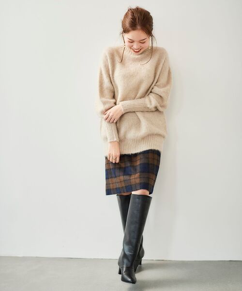 le.coeur blanc(ルクールブラン)の「シャギーチェックスカート(スカート・レディース・ベージュ系その他2/ブラウン系その他2・38/36)」の13枚目の写真