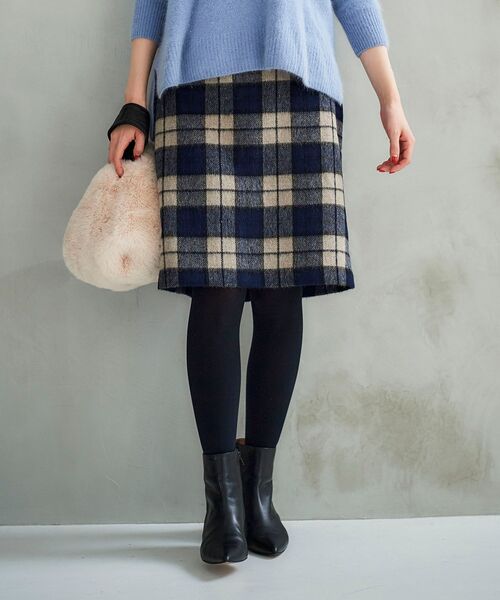 le.coeur blanc(ルクールブラン)の「シャギーチェックスカート(スカート・レディース・ベージュ系その他2/ブラウン系その他2・38/36)」の14枚目の写真