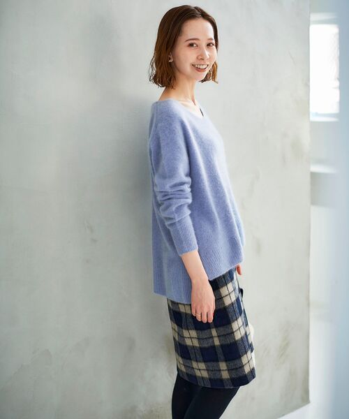 le.coeur blanc(ルクールブラン)の「シャギーチェックスカート(スカート・レディース・ベージュ系その他2/ブラウン系その他2・38/36)」の17枚目の写真