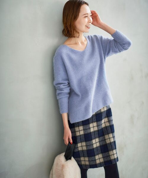 le.coeur blanc(ルクールブラン)の「シャギーチェックスカート(スカート・レディース・ベージュ系その他2/ブラウン系その他2・38/36)」の18枚目の写真