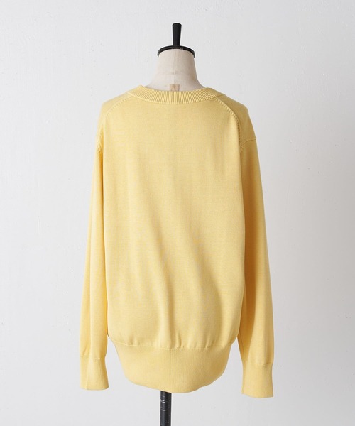 BEARDSLEY（ビアズリー）の「開きすぎないVネックが1枚で気軽に着やすいシルクコットンプルオーバーニット（ニット/セーター・レディース・ホワイト/イエロー・FREE）」の12枚目の写真
