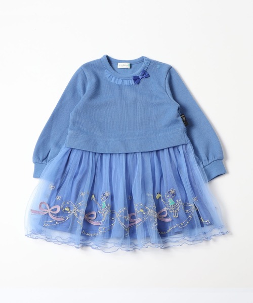 ダブルフェイスとmimiちゃんチュール刺しゅうドッキング長袖ワンピース 90cm ワンピース Kp ケーピー のファッション通販 Zozotown